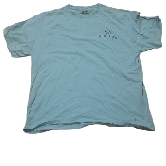 Realtree fishing turquoise blue short sleeve crew neck tee t shirt xl - Picture 2 of 4